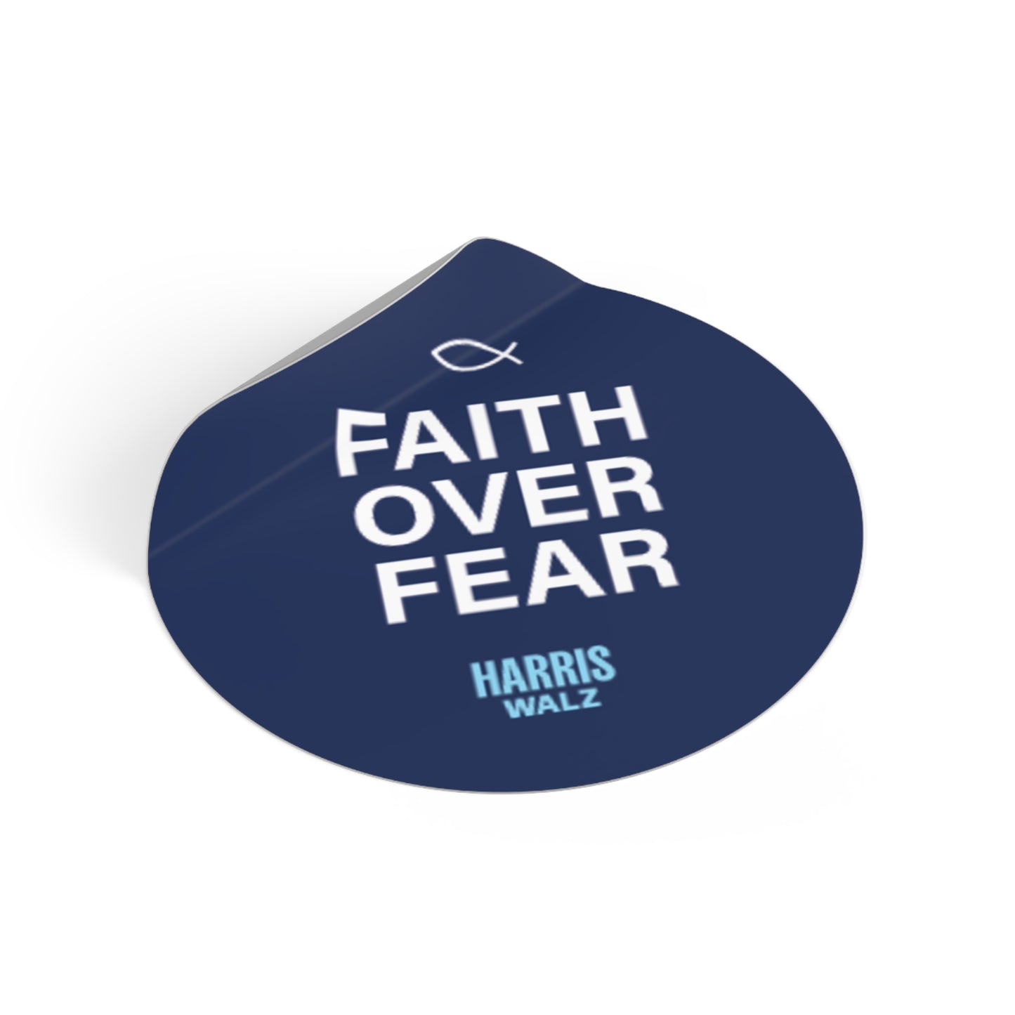 Faith Over Fear Round Vinyl Sticker