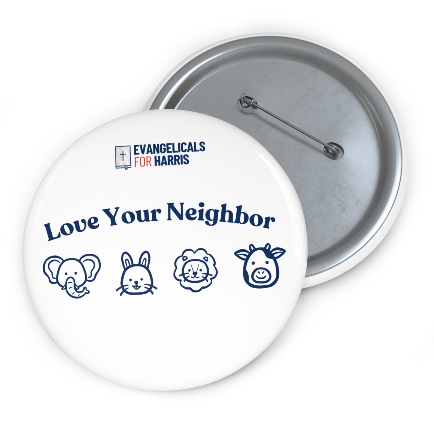 Love Your Neighbor Button Pin