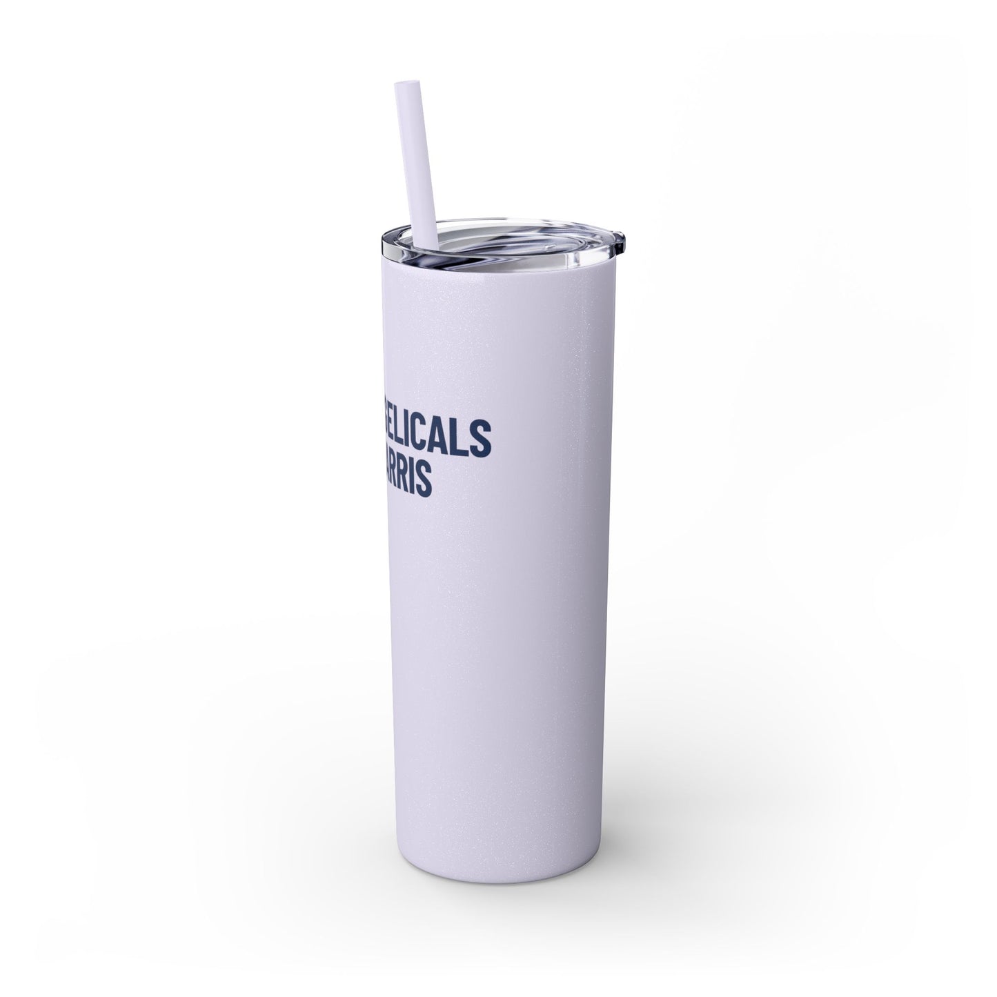 Evangelicals For Harris Skinny Tumbler with Straw, 20oz