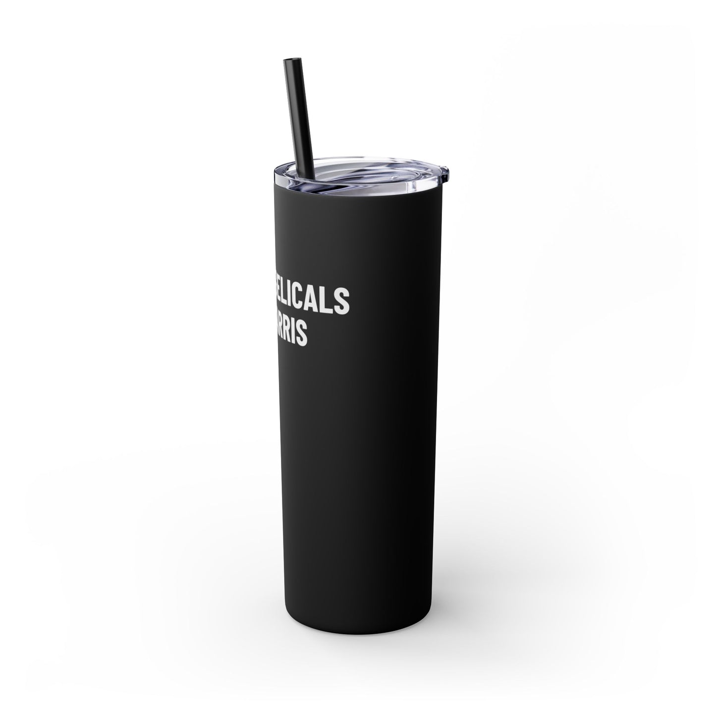 Evangelicals For Harris Skinny Tumbler with Straw, 20oz