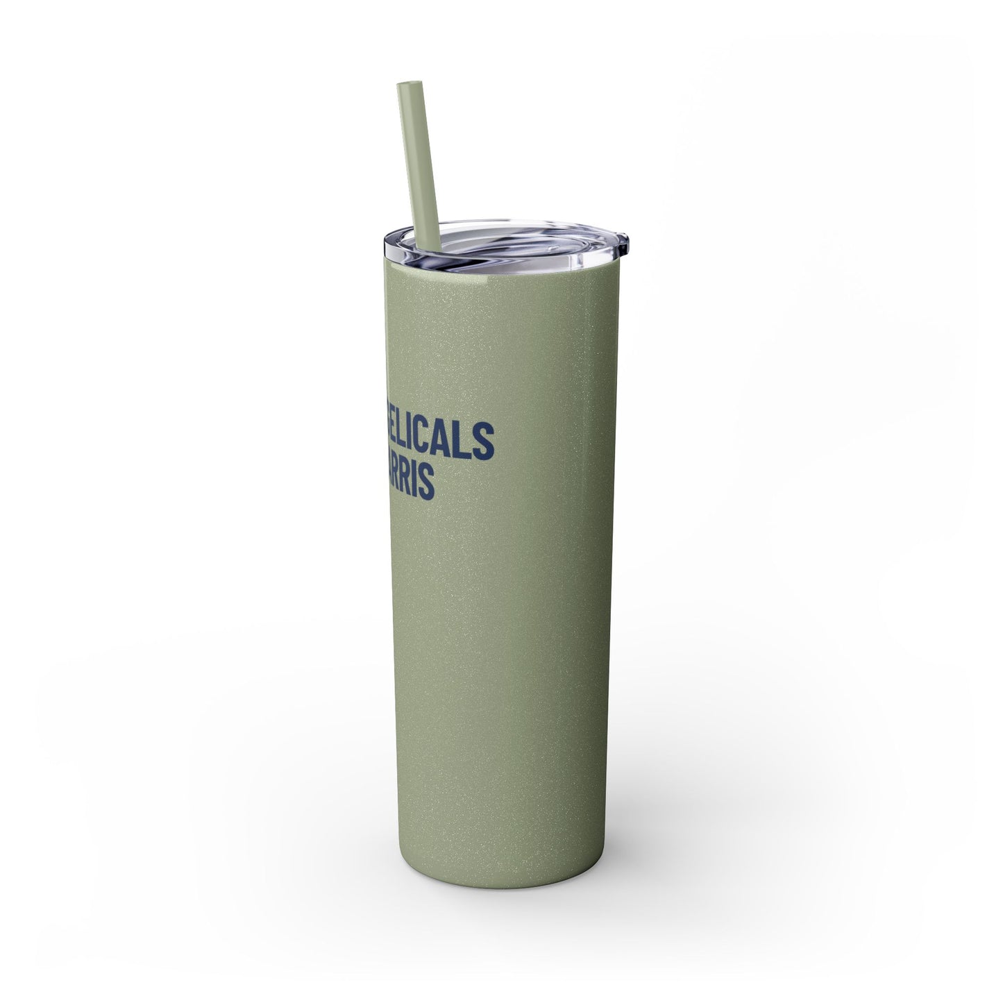 Evangelicals For Harris Skinny Tumbler with Straw, 20oz